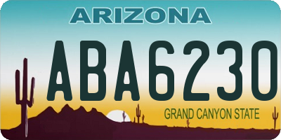 AZ license plate ABA6230