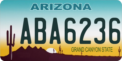 AZ license plate ABA6236