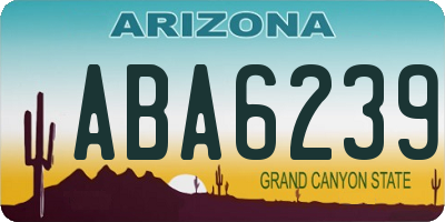 AZ license plate ABA6239