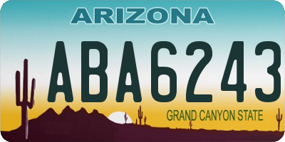 AZ license plate ABA6243