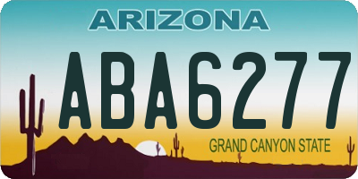 AZ license plate ABA6277