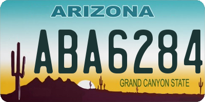 AZ license plate ABA6284