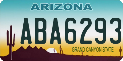 AZ license plate ABA6293