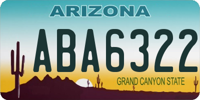 AZ license plate ABA6322
