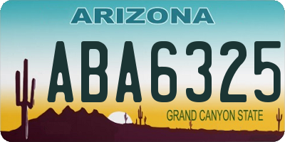 AZ license plate ABA6325