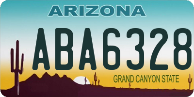 AZ license plate ABA6328