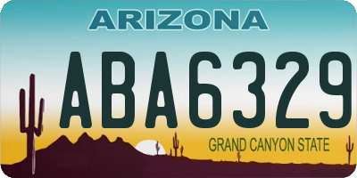 AZ license plate ABA6329