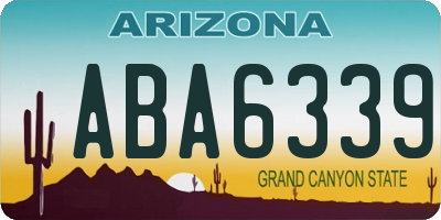 AZ license plate ABA6339