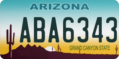AZ license plate ABA6343