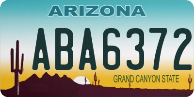 AZ license plate ABA6372