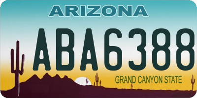AZ license plate ABA6388