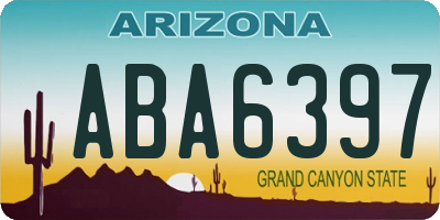 AZ license plate ABA6397