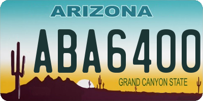 AZ license plate ABA6400