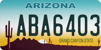 AZ license plate ABA6403