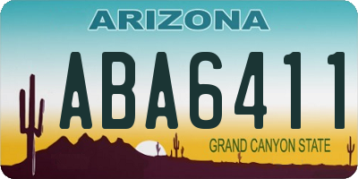 AZ license plate ABA6411