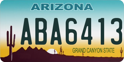 AZ license plate ABA6413