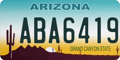 AZ license plate ABA6419