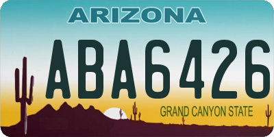 AZ license plate ABA6426