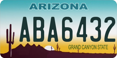 AZ license plate ABA6432
