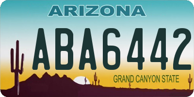 AZ license plate ABA6442