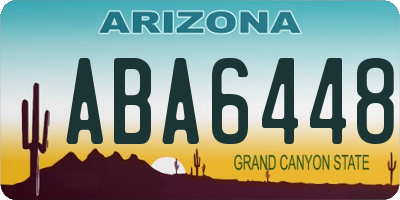 AZ license plate ABA6448