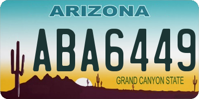 AZ license plate ABA6449