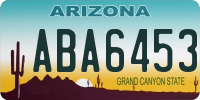 AZ license plate ABA6453