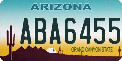 AZ license plate ABA6455