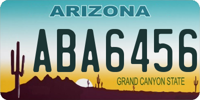 AZ license plate ABA6456