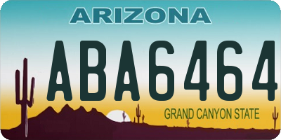 AZ license plate ABA6464