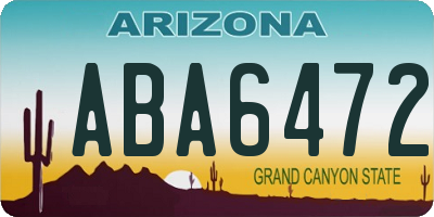 AZ license plate ABA6472