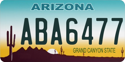 AZ license plate ABA6477