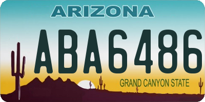 AZ license plate ABA6486