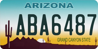 AZ license plate ABA6487