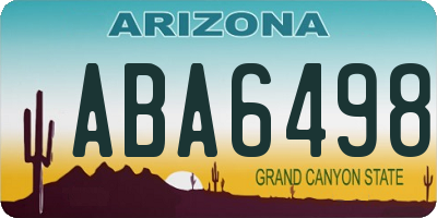 AZ license plate ABA6498