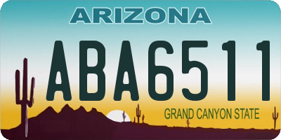 AZ license plate ABA6511