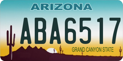 AZ license plate ABA6517