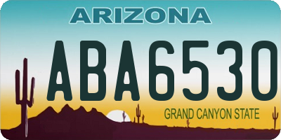 AZ license plate ABA6530