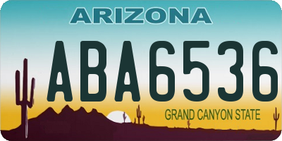 AZ license plate ABA6536