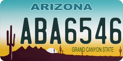 AZ license plate ABA6546