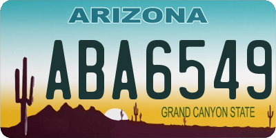 AZ license plate ABA6549