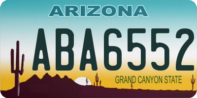 AZ license plate ABA6552