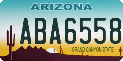 AZ license plate ABA6558