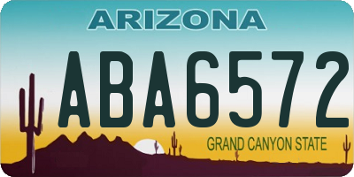 AZ license plate ABA6572