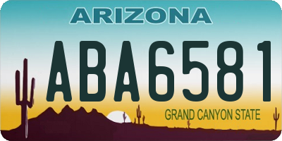AZ license plate ABA6581