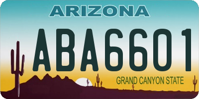 AZ license plate ABA6601