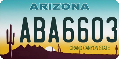 AZ license plate ABA6603
