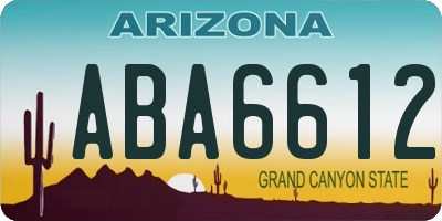 AZ license plate ABA6612