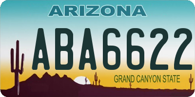 AZ license plate ABA6622