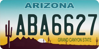AZ license plate ABA6627